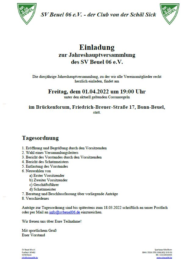 EINLADUNG JHV